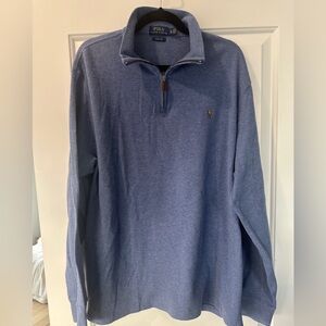 Polo Ralph Lauren Estate Rib Quarter Zip Blue Men's Shirt size XL